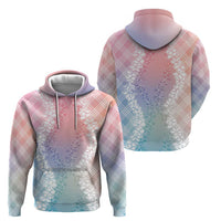 Hawaii Aloha Plumeria Lei Pastel Candy Palaka Hoodie - Polynesian Pride