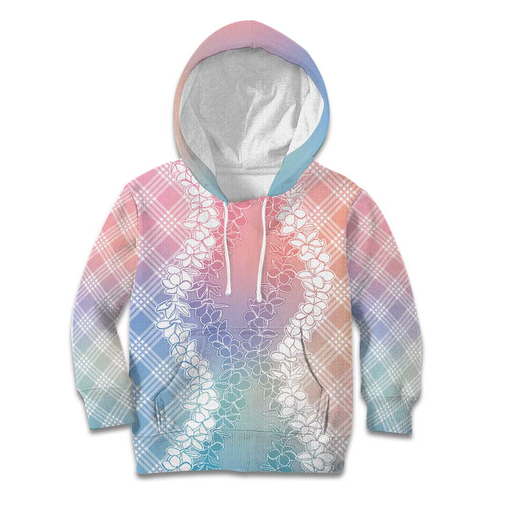 Hawaii Aloha Plumeria Lei Pastel Candy Palaka Kid Hoodie LT7 Hoodie Pastel - Polynesian Pride