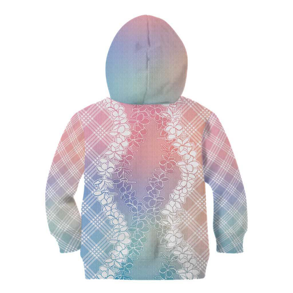 Hawaii Aloha Plumeria Lei Pastel Candy Palaka Kid Hoodie - Polynesian Pride