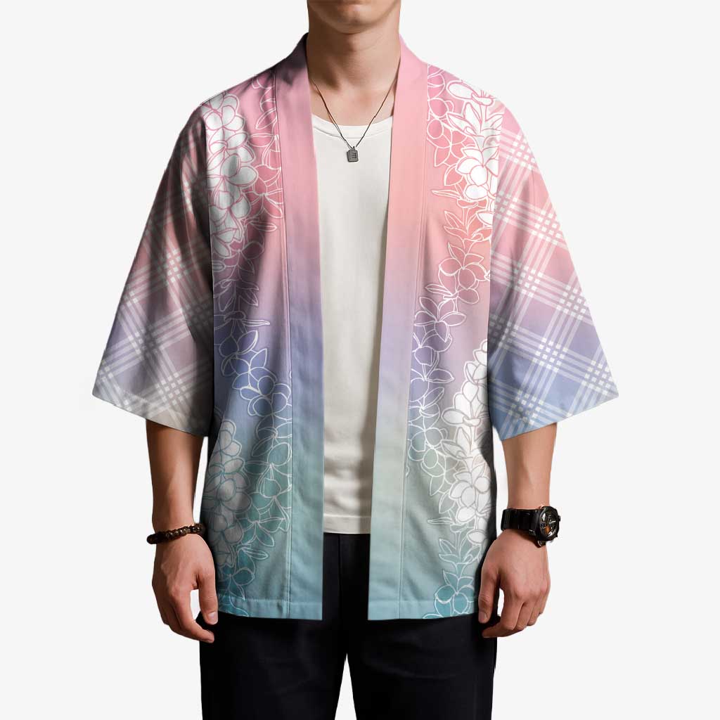 Hawaii Aloha Plumeria Lei Pastel Candy Palaka Kimono - Polynesian Pride