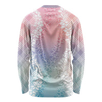 Hawaii Aloha Plumeria Lei Pastel Candy Palaka Long Sleeve Shirt - Polynesian Pride