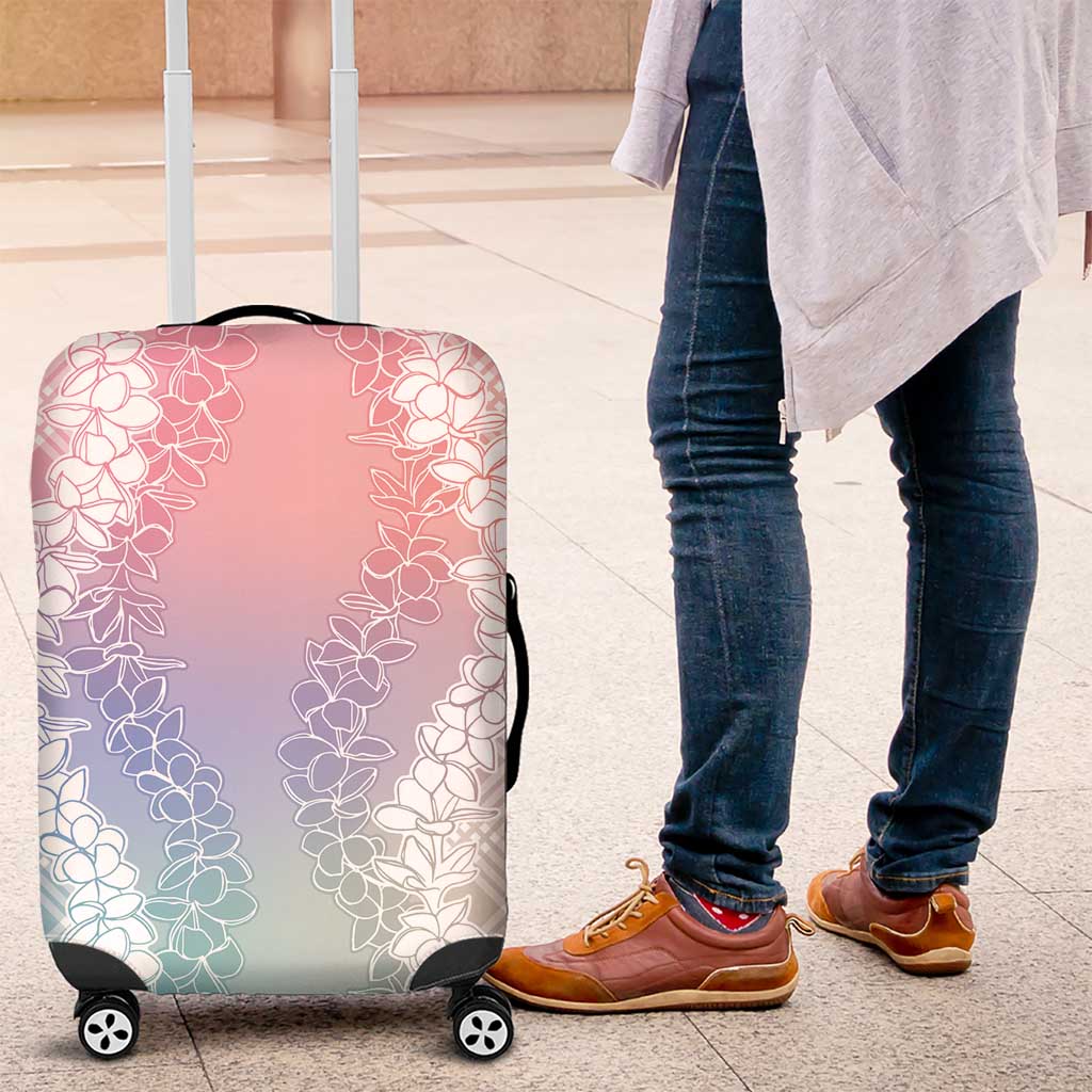 Hawaii Aloha Plumeria Lei Pastel Candy Palaka Luggage Cover - Polynesian Pride