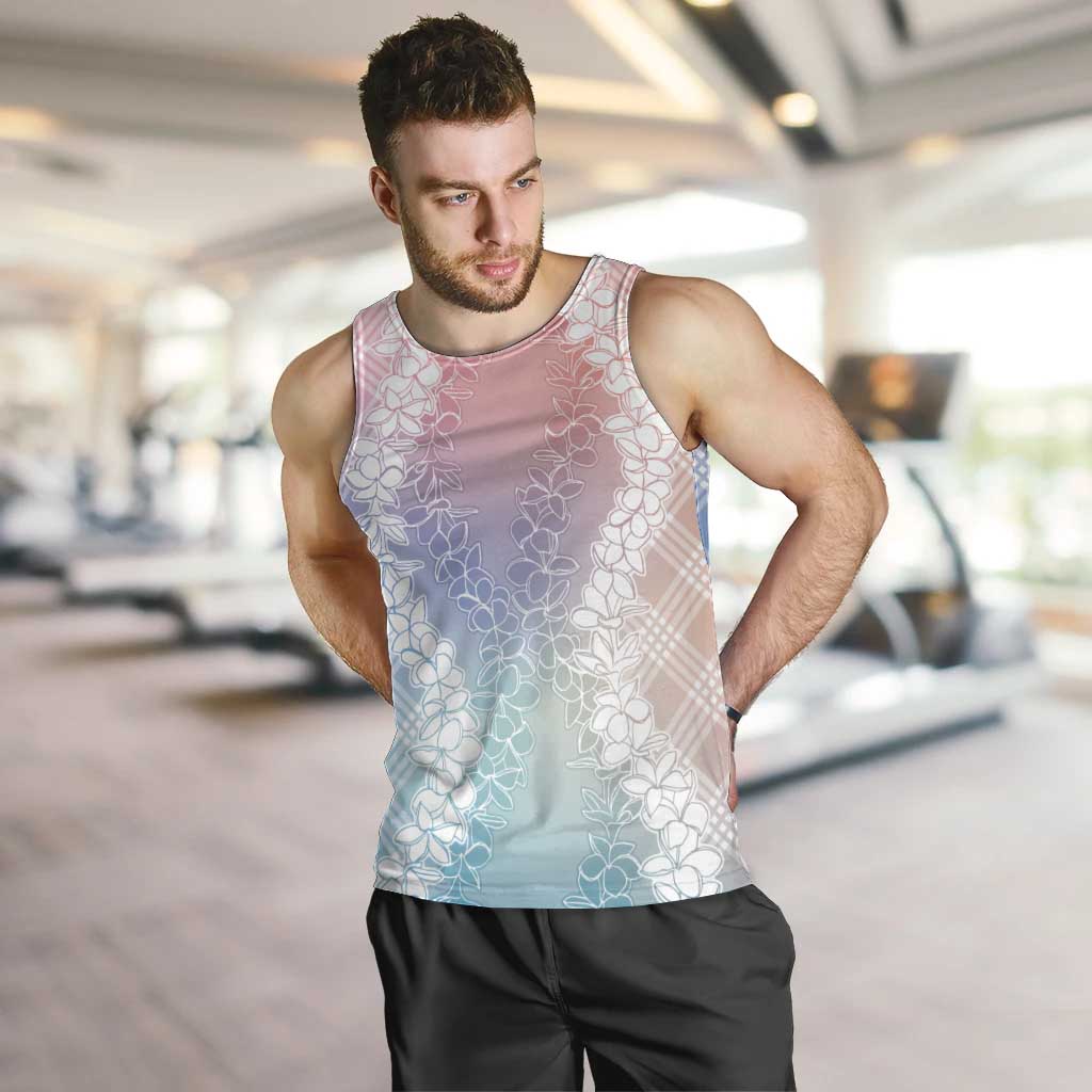 Hawaii Aloha Plumeria Lei Pastel Candy Palaka Men Tank Top - Polynesian Pride