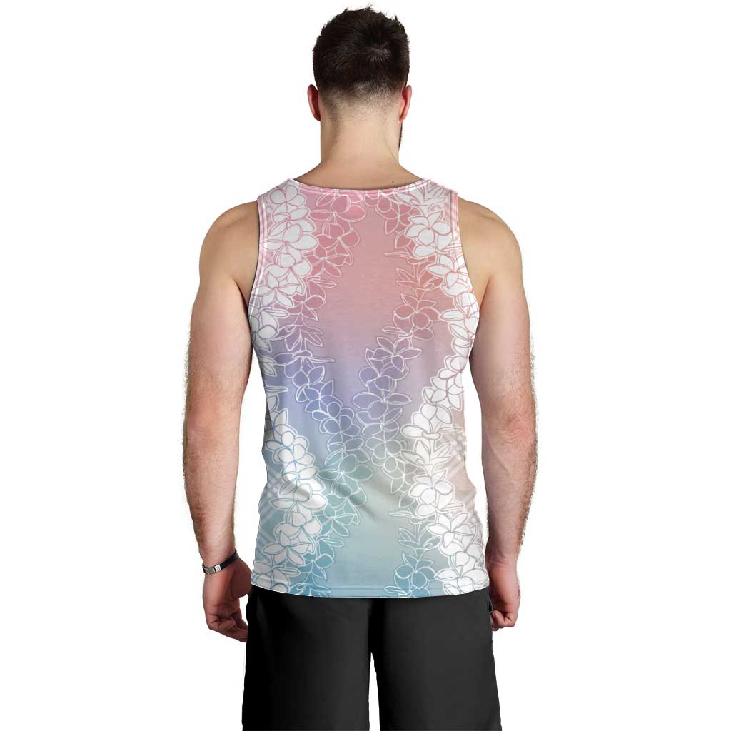 Hawaii Aloha Plumeria Lei Pastel Candy Palaka Men Tank Top - Polynesian Pride