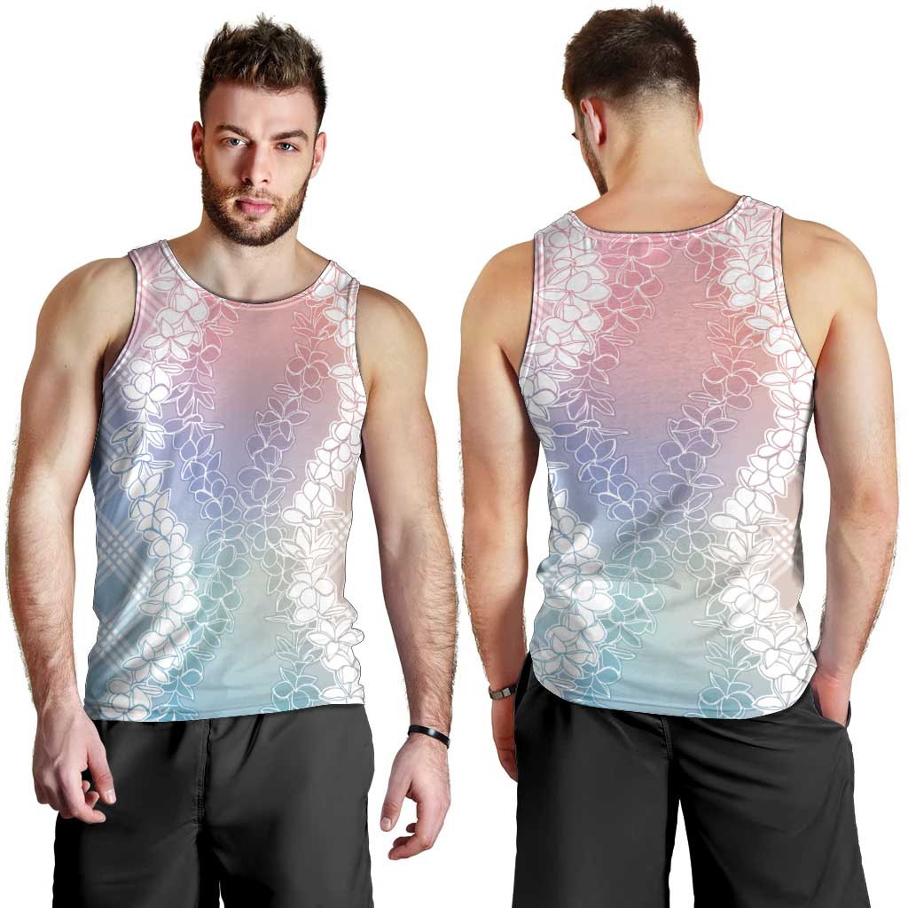 Hawaii Aloha Plumeria Lei Pastel Candy Palaka Men Tank Top - Polynesian Pride
