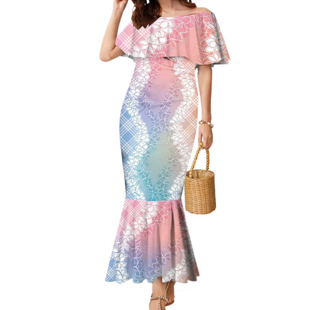 Hawaii Aloha Plumeria Lei Pastel Candy Palaka Mermaid Dress LT7 Women Pastel - Polynesian Pride