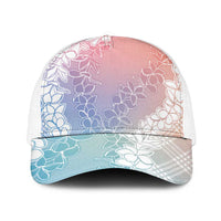 Hawaii Aloha Plumeria Lei Pastel Candy Palaka Mesh Trucker Cap - Polynesian Pride