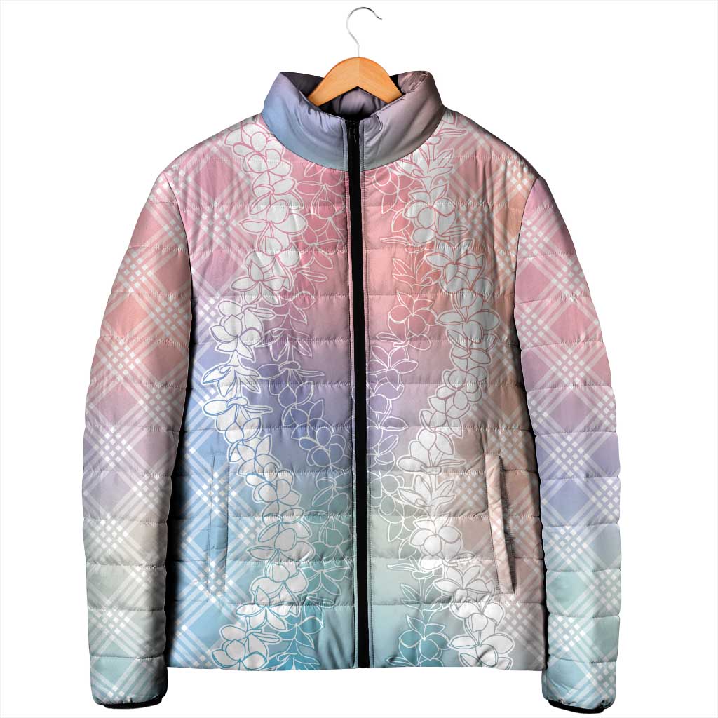 Hawaii Aloha Plumeria Lei Pastel Candy Palaka Padded Jacket - Polynesian Pride