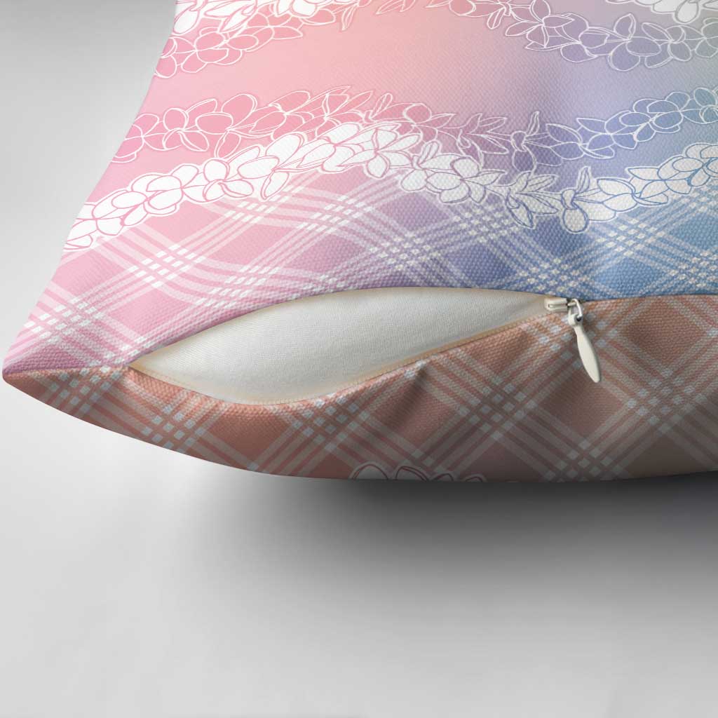 Hawaii Aloha Plumeria Lei Pastel Candy Palaka Pillow Cover - Polynesian Pride