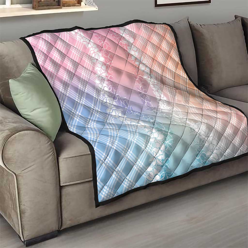 Hawaii Aloha Plumeria Lei Pastel Candy Palaka Quilt - Polynesian Pride