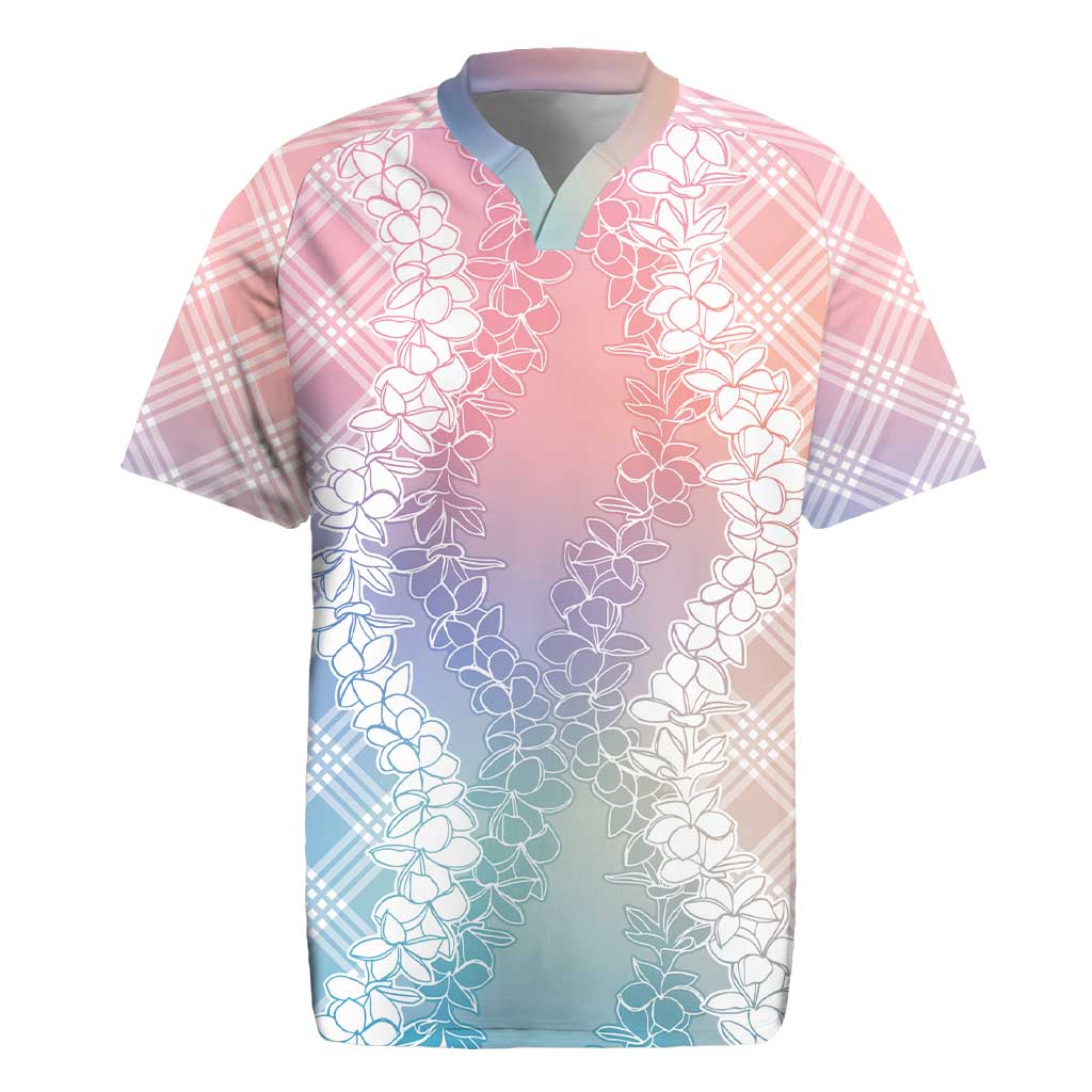 Hawaii Aloha Plumeria Lei Pastel Candy Palaka Rugby Jersey LT7 Pastel - Polynesian Pride
