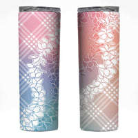 Hawaii Aloha Plumeria Lei Pastel Candy Palaka Skinny Tumbler - Polynesian Pride