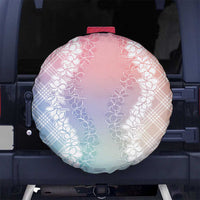Hawaii Aloha Plumeria Lei Pastel Candy Palaka Spare Tire Cover - Polynesian Pride