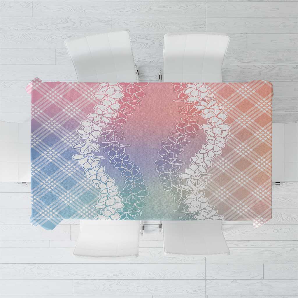 Hawaii Aloha Plumeria Lei Pastel Candy Palaka Tablecloth - Polynesian Pride