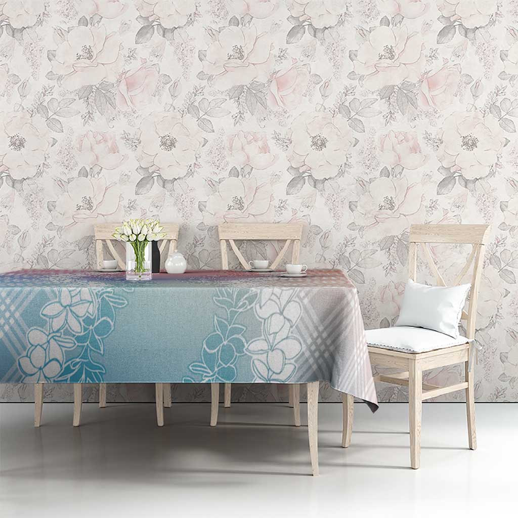 Hawaii Aloha Plumeria Lei Pastel Candy Palaka Tablecloth - Polynesian Pride