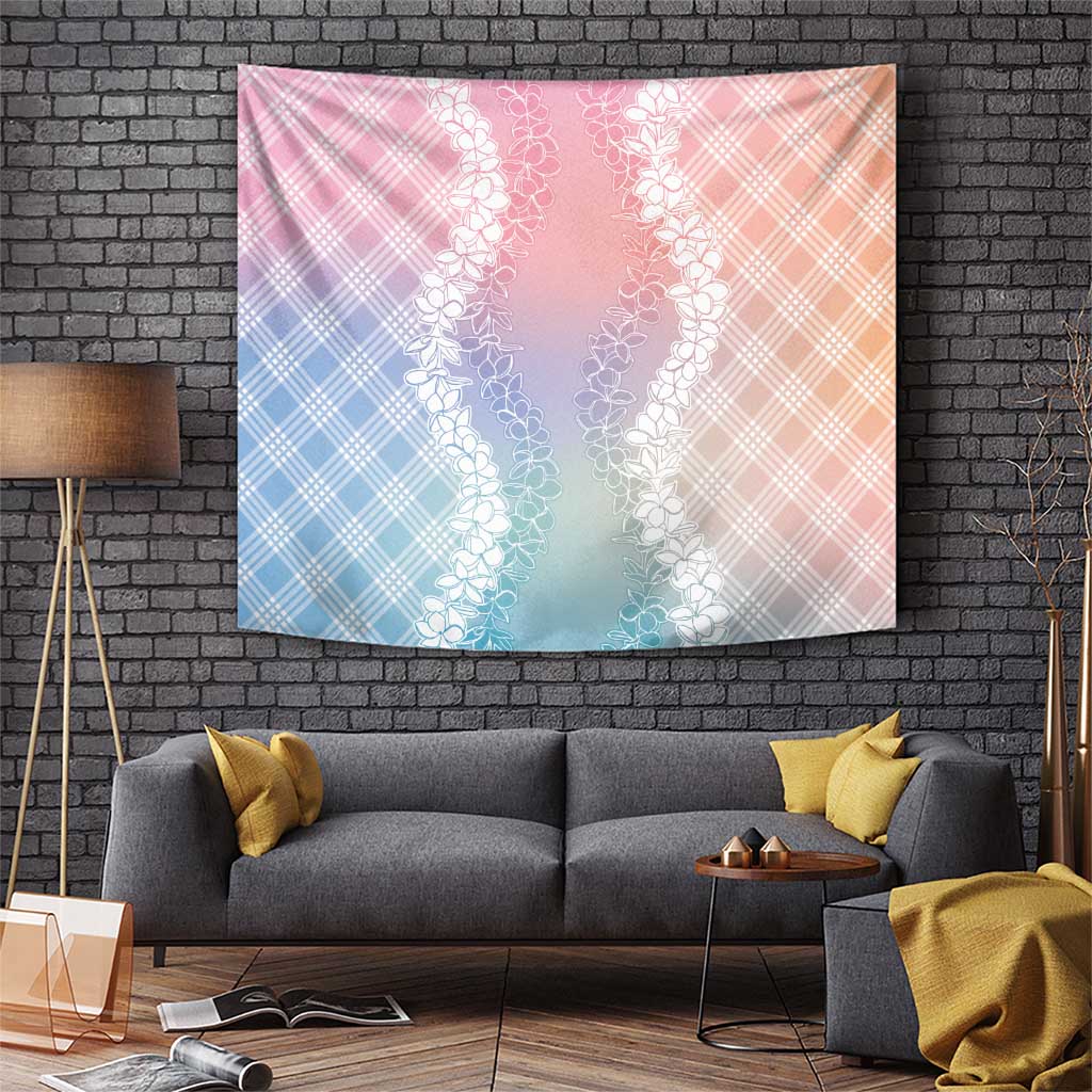 Hawaii Aloha Plumeria Lei Pastel Candy Palaka Tapestry LT7 Pastel - Polynesian Pride