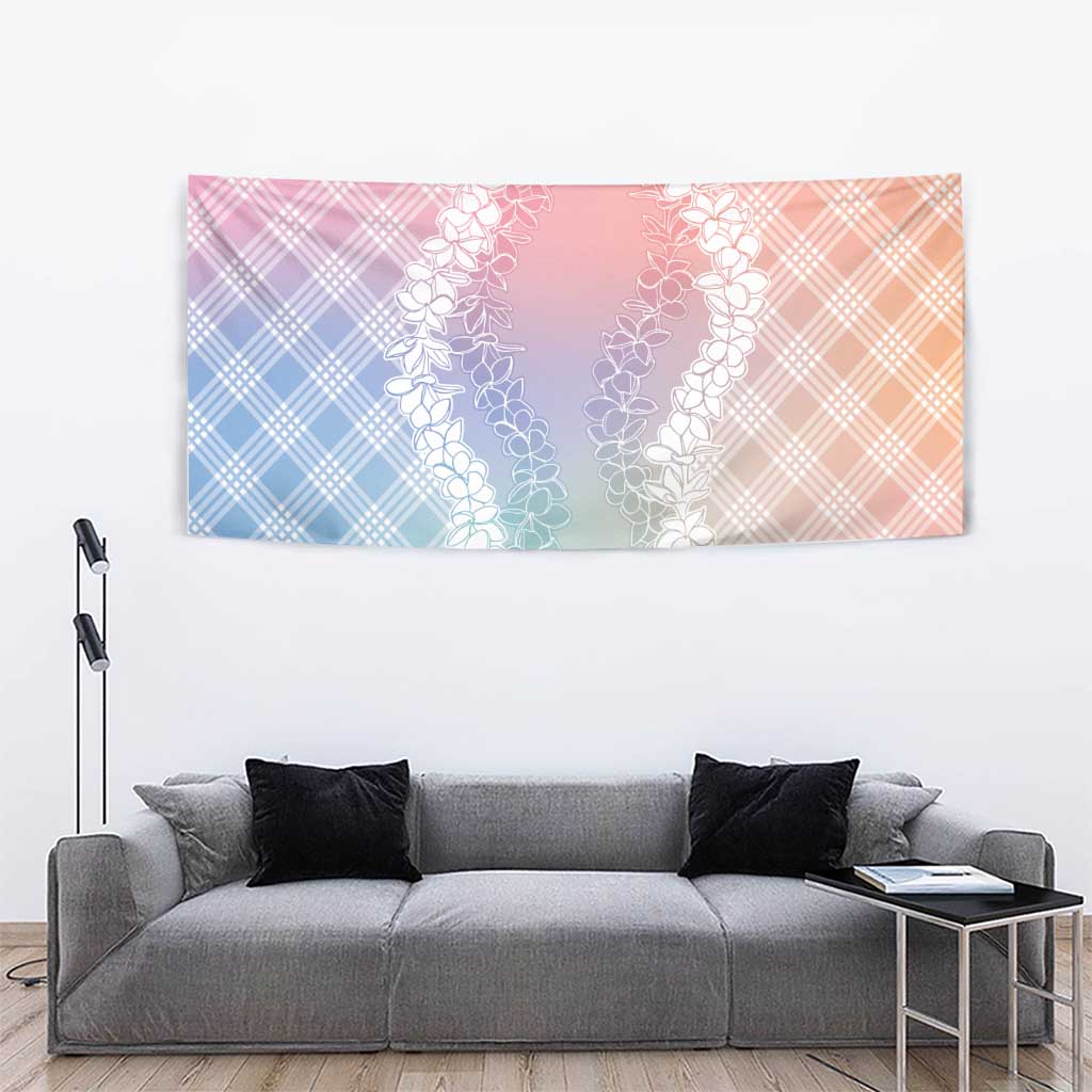 Hawaii Aloha Plumeria Lei Pastel Candy Palaka Tapestry - Polynesian Pride
