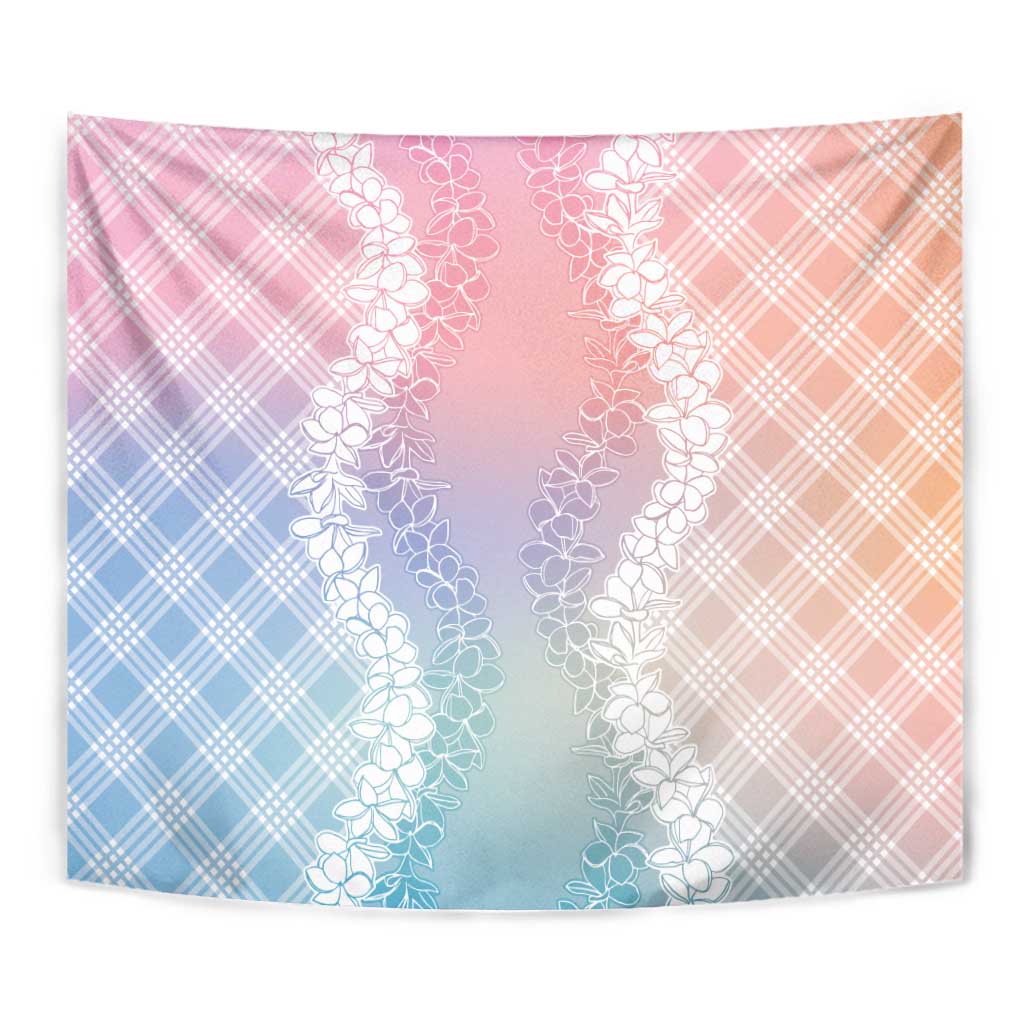 Hawaii Aloha Plumeria Lei Pastel Candy Palaka Tapestry - Polynesian Pride