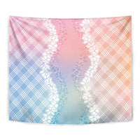 Hawaii Aloha Plumeria Lei Pastel Candy Palaka Tapestry - Polynesian Pride