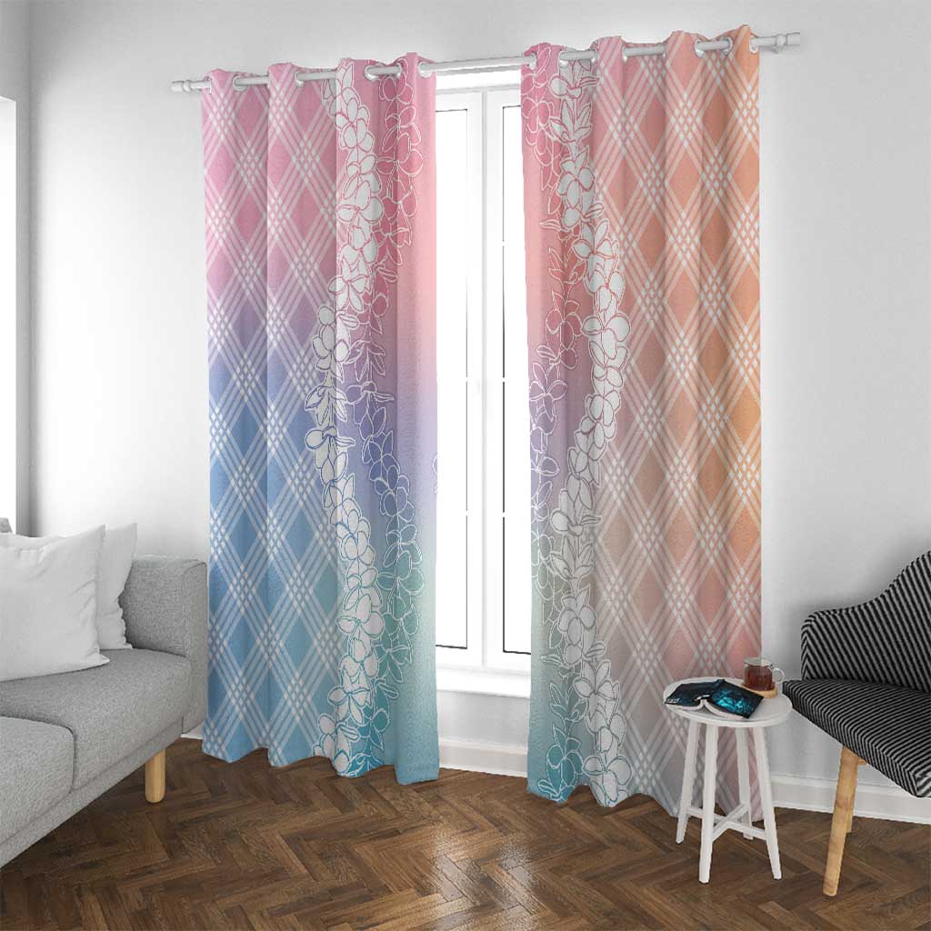 Hawaii Aloha Plumeria Lei Pastel Candy Palaka Window Curtain - Polynesian Pride