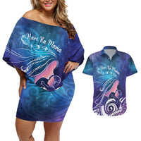 New Zealand Mother's Day Couples Matching Off Shoulder Short Dress and Hawaiian Shirt Maori Hari Ra Mama