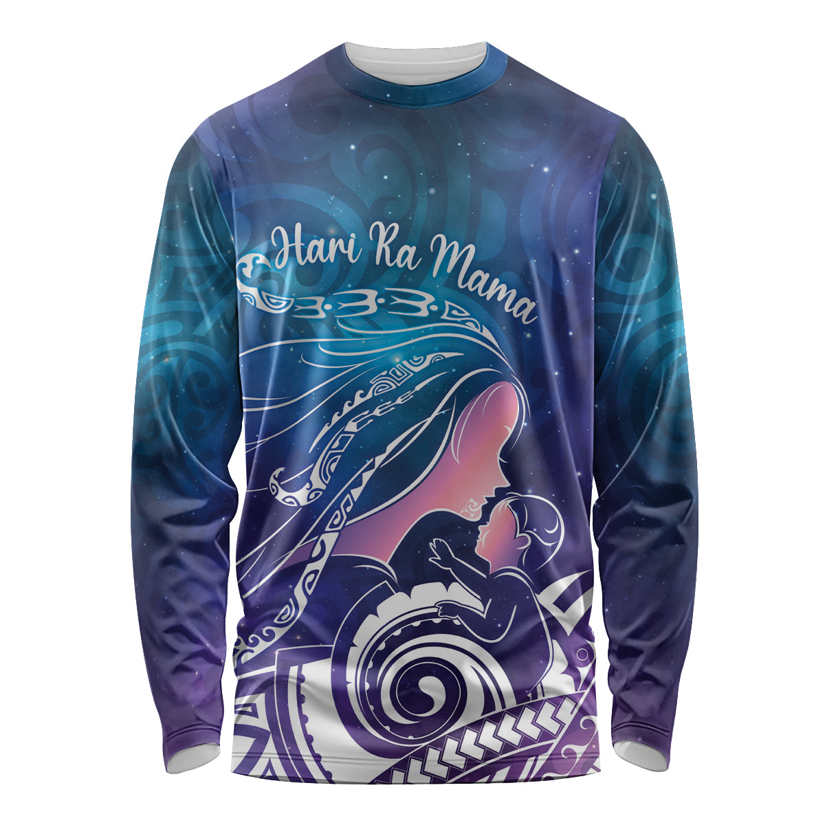 New Zealand Mother's Day Long Sleeve Shirt Maori Hari Ra Mama LT7 Unisex Galaxy - Polynesian Pride