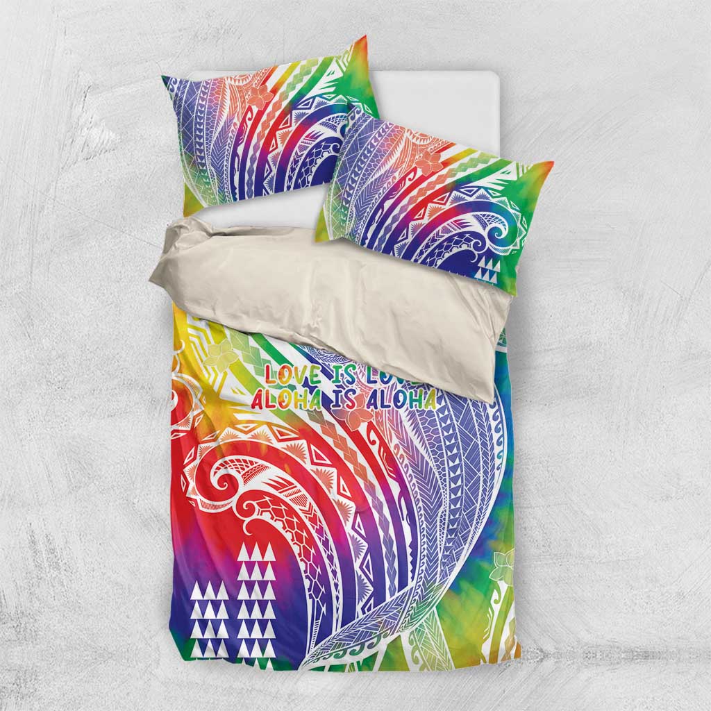 Aloha Pride Rainbow Tie Dye Bedding Set Humpback Whale - Love is Love