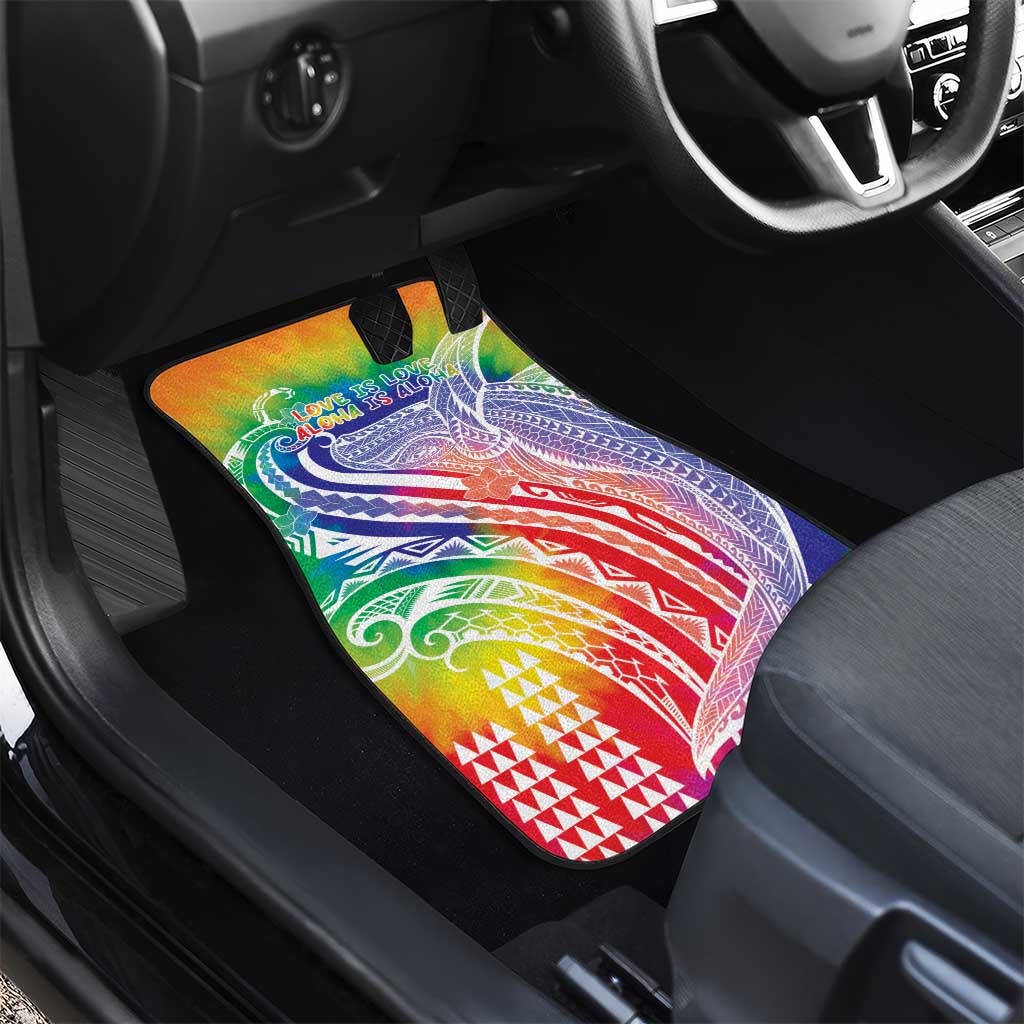 Aloha Pride Rainbow Tie Dye Car Mats Humpback Whale - Love is Love
