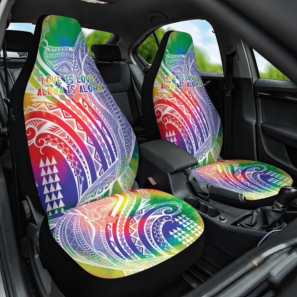 Aloha Pride Rainbow Tie Dye Car Seat Cover Humpback Whale - Love is Love