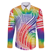 Aloha Pride Rainbow Tie Dye Family Matching Mermaid Dress and Hawaiian Shirt Humpback Whale - Love is Love