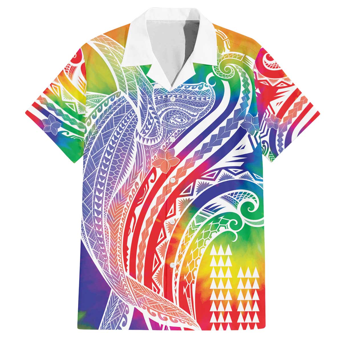 Aloha Pride Rainbow Tie Dye Family Matching Off The Shoulder Long Sleeve Dress and Hawaiian Shirt Humpback Whale - Love is Love