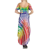 Aloha Pride Rainbow Tie Dye Family Matching Summer Maxi Dress and Hawaiian Shirt Humpback Whale - Love is Love