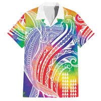 Aloha Pride Rainbow Tie Dye Hawaiian Shirt Humpback Whale - Love is Love