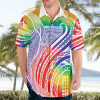 Aloha Pride Rainbow Tie Dye Hawaiian Shirt Humpback Whale - Love is Love