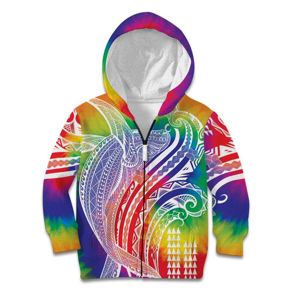 Aloha Pride Rainbow Tie Dye Kid Hoodie Humpback Whale - Love is Love