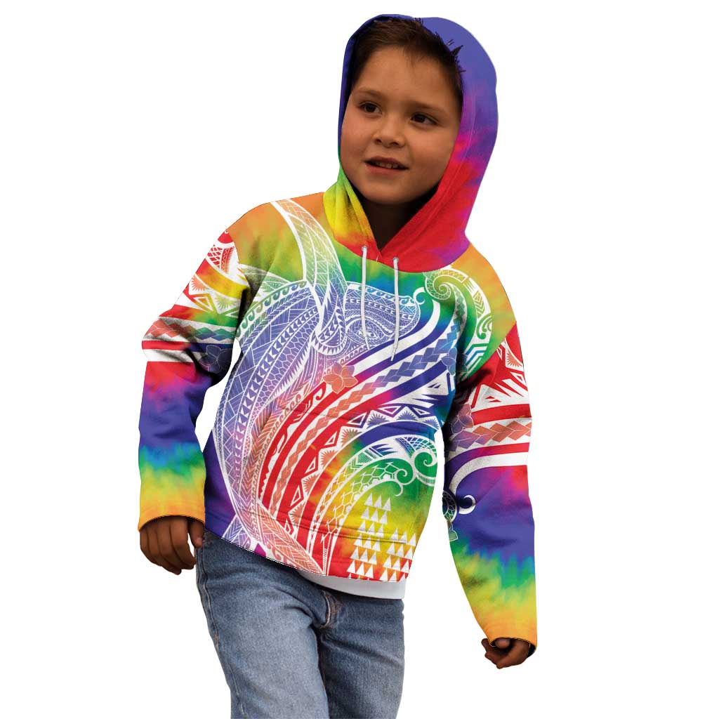 Aloha Pride Rainbow Tie Dye Kid Hoodie Humpback Whale - Love is Love
