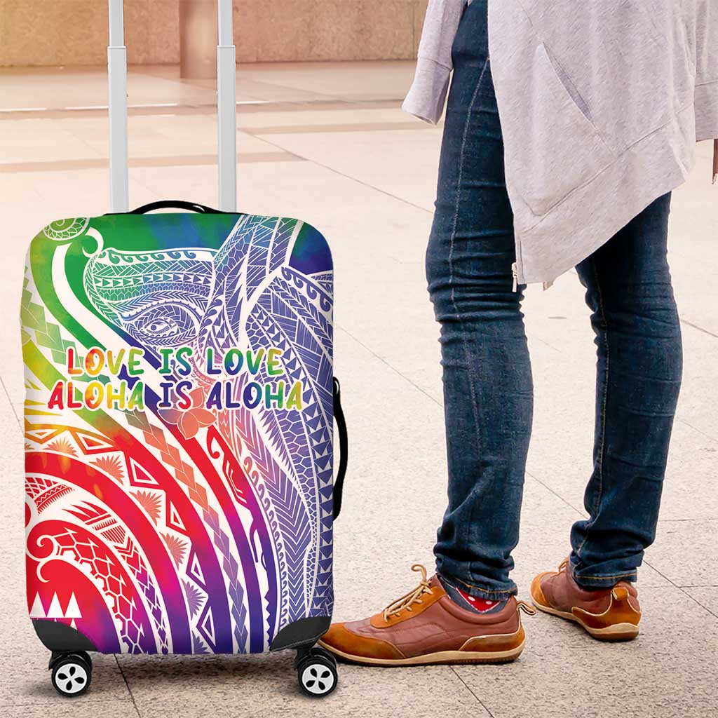 Aloha Pride Rainbow Tie Dye Luggage Cover Humpback Whale - Love is Love LT7 Colorful - Polynesian Pride