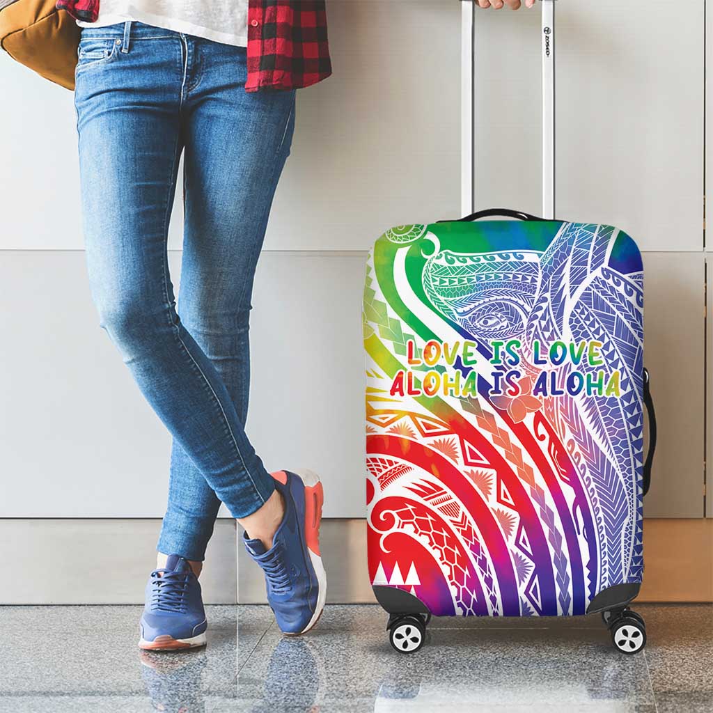 Aloha Pride Rainbow Tie Dye Luggage Cover Humpback Whale - Love is Love LT7 - Polynesian Pride