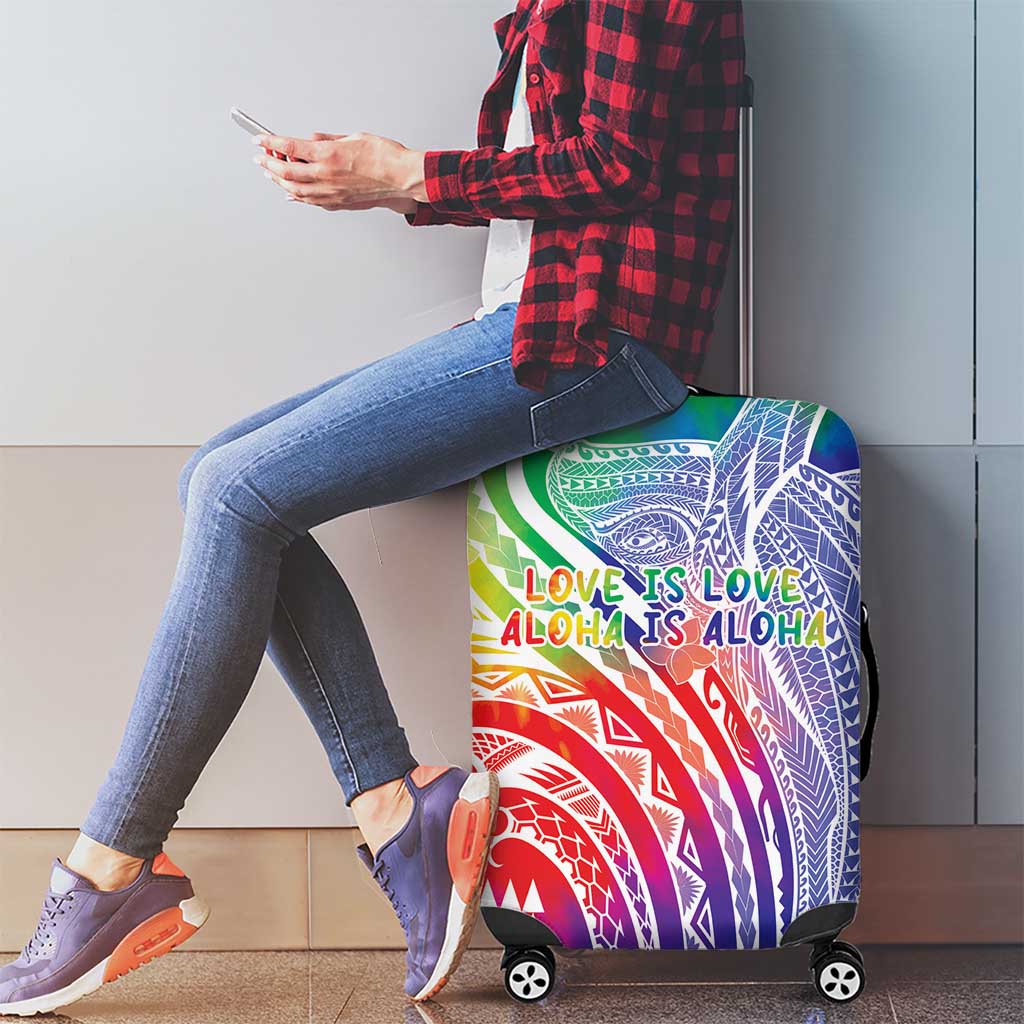 Aloha Pride Rainbow Tie Dye Luggage Cover Humpback Whale - Love is Love LT7 - Polynesian Pride
