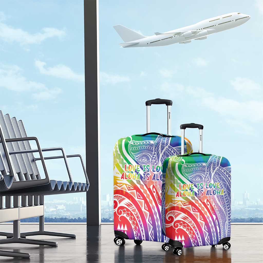 Aloha Pride Rainbow Tie Dye Luggage Cover Humpback Whale - Love is Love LT7 - Polynesian Pride