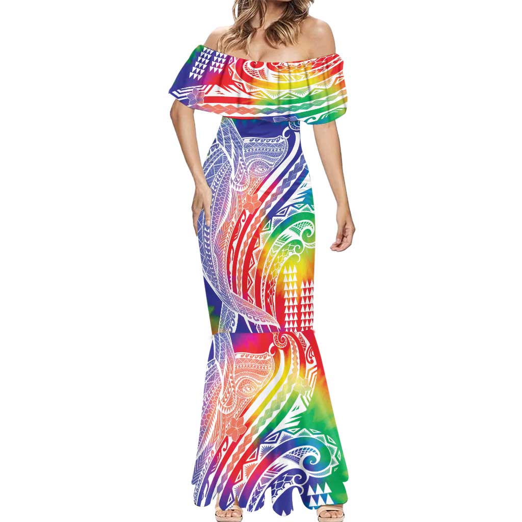 Aloha Pride Rainbow Tie Dye Mermaid Dress Humpback Whale - Love is Love