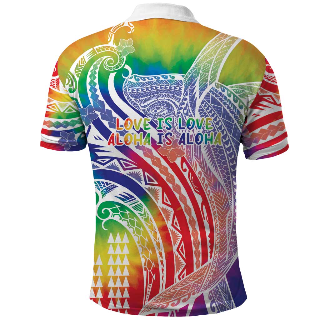 Aloha Pride Rainbow Tie Dye Polo Shirt Humpback Whale - Love is Love