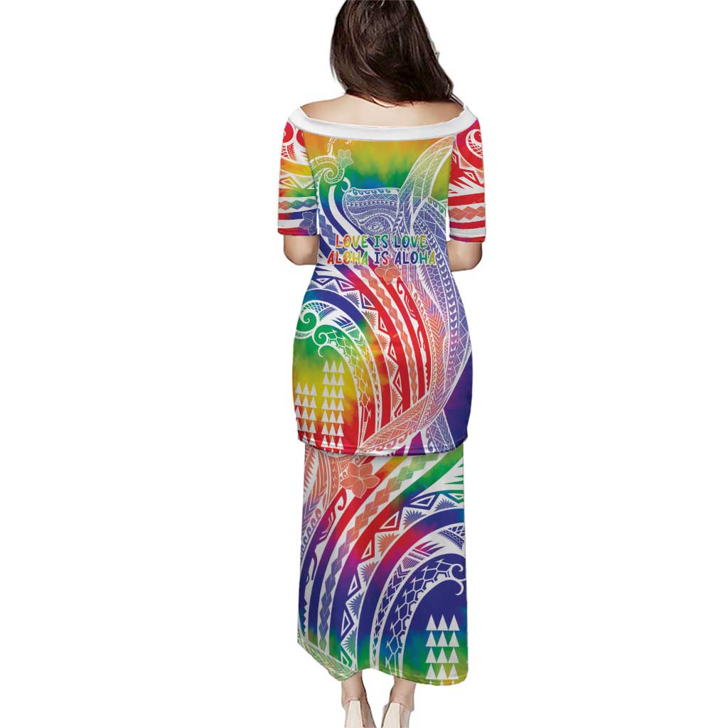 Aloha Pride Rainbow Tie Dye Puletasi Humpback Whale - Love is Love