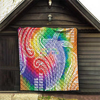 Aloha Pride Rainbow Tie Dye Quilt Humpback Whale - Love is Love