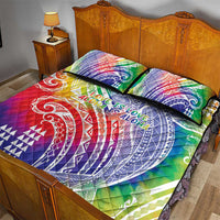 Aloha Pride Rainbow Tie Dye Quilt Bed Set Humpback Whale - Love is Love