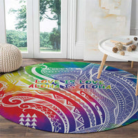 Aloha Pride Rainbow Tie Dye Round Carpet Humpback Whale - Love is Love LT7 - Polynesian Pride