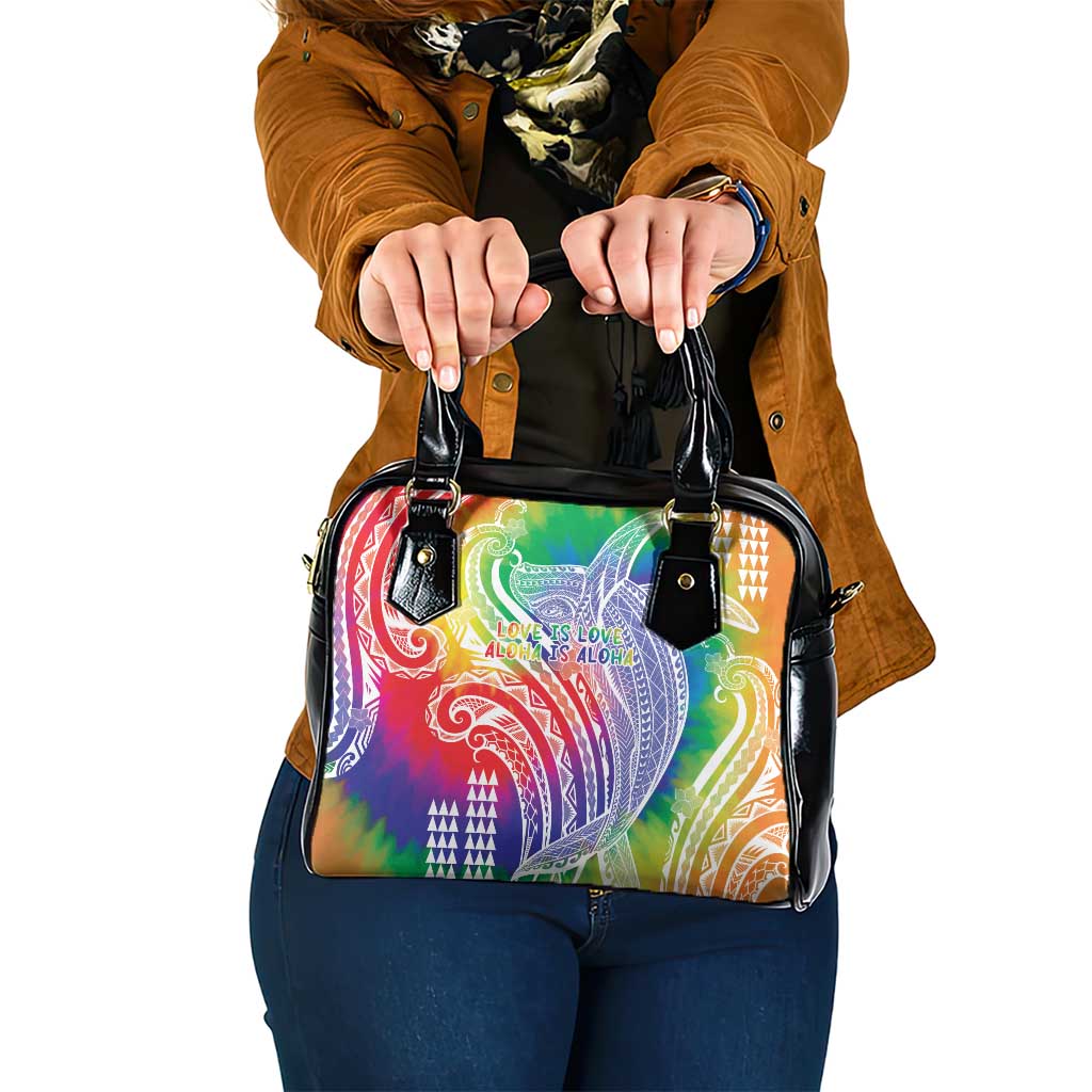 Aloha Pride Rainbow Tie Dye Shoulder Handbag Humpback Whale - Love is Love LT7 One Size Colorful - Polynesian Pride