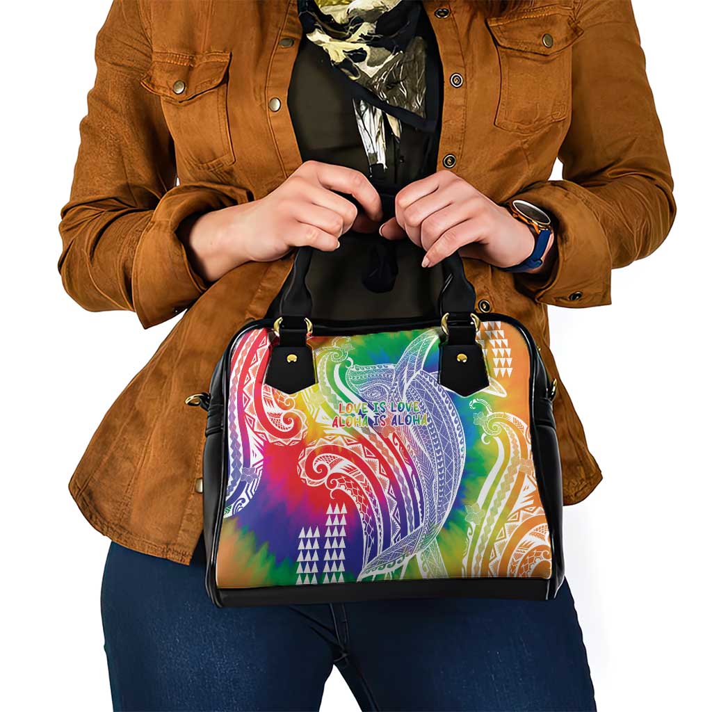 Aloha Pride Rainbow Tie Dye Shoulder Handbag Humpback Whale - Love is Love LT7 - Polynesian Pride