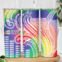Aloha Pride Rainbow Tie Dye Skinny Tumbler Humpback Whale - Love is Love