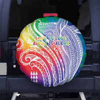Aloha Pride Rainbow Tie Dye Spare Tire Cover Humpback Whale - Love is Love